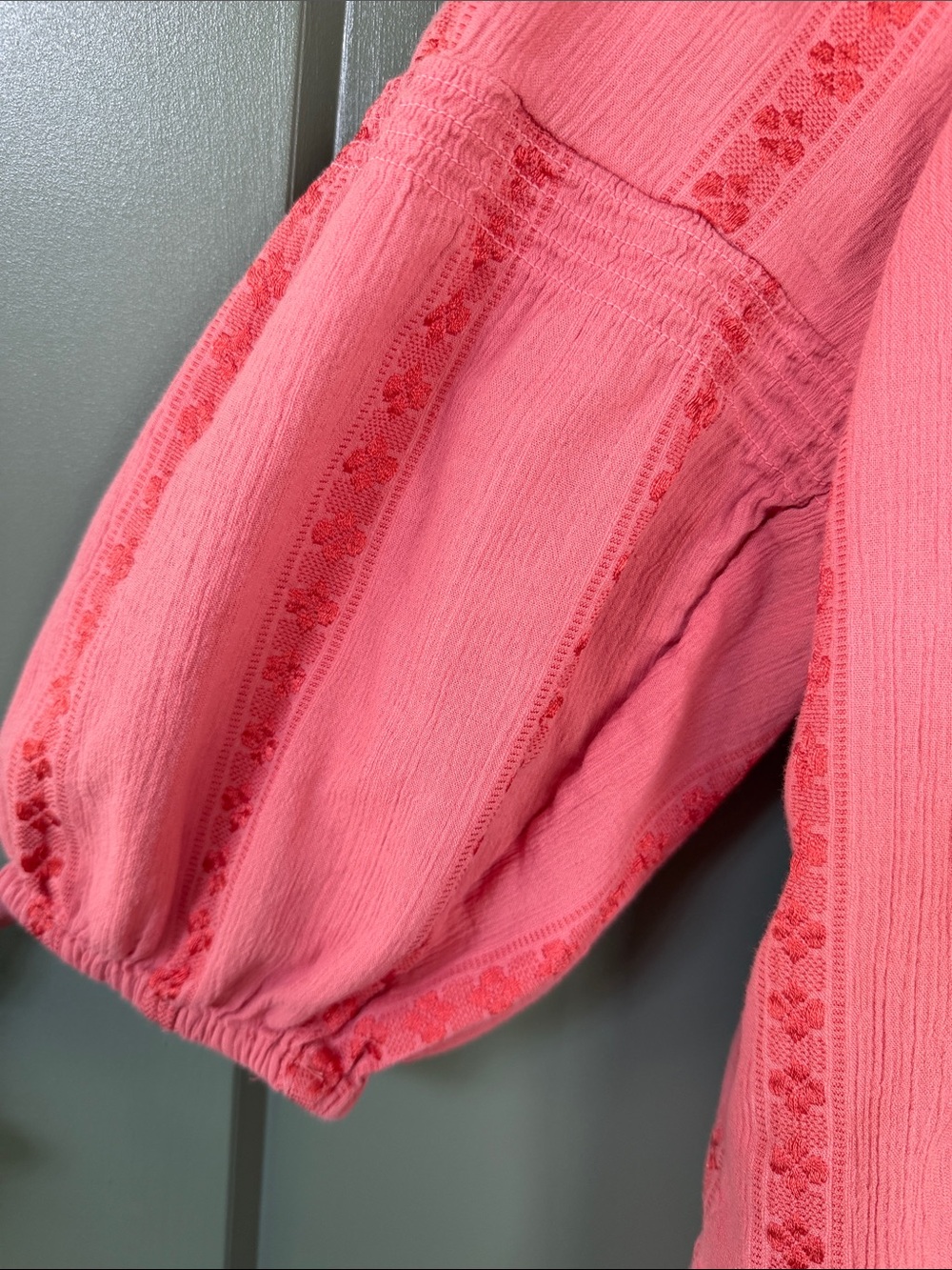 Style & Co. Coral Embroidered Peasant Top - Picture 4 of 11